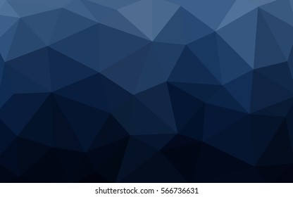 Dark blue polygonal illustration, which consist of triangles. Triangular design for your business. Creative geometric background in Origami style with gradient.