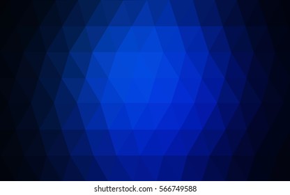 DARK BLUE polygonal illustration, which consist of triangles. Triangular design for your business. Creative geometric background in Origami style with gradient