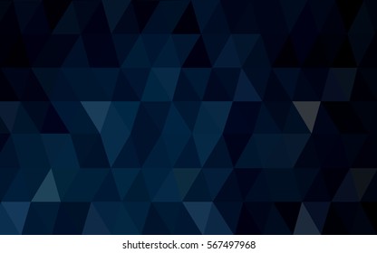 DARK BLUE polygonal illustration, which consist of triangles. Triangular design for your business. Creative geometric background in Origami style with gradient
