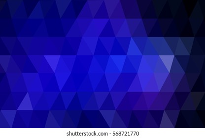 DARK BLUE polygonal illustration, which consist of triangles. Triangular pattern for your business design. Geometric background in Origami style with gradient. 