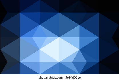 Dark blue polygonal illustration, which consist of triangles. Geometric background in Origami style with gradient. Triangular design for your business.