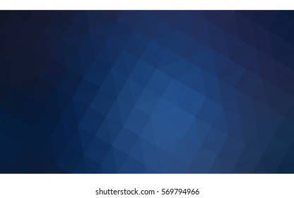 Dark blue polygonal illustration, which consist of triangles. Geometric background in Origami style with gradient. Triangular design for your business.