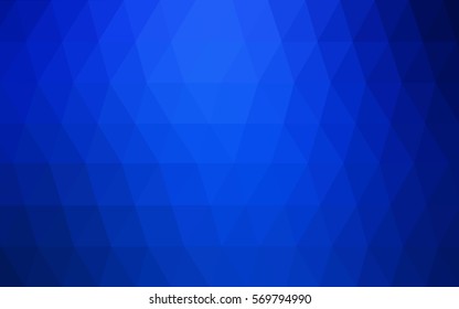 DARK BLUE polygonal illustration, which consist of triangles. Triangular pattern for your business design. Geometric background in Origami style with gradient. 