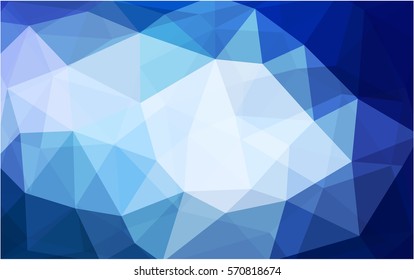 DARK BLUE polygonal illustration, which consist of triangles. Triangular pattern for your business design. Geometric background in Origami style with gradient. 