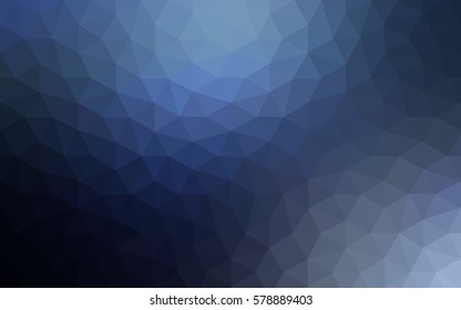 Dark blue polygonal illustration, which consist of triangles. Geometric background in Origami style with gradient. Triangular design for your business.