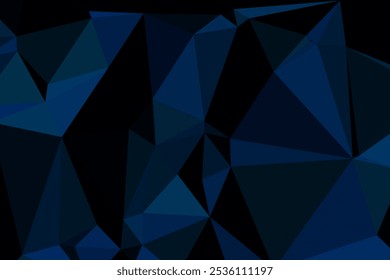 Fondo Abstractas poligonal bajo poli azul oscuro con patrón triangular geométrico para Diseño gráfico elegante.