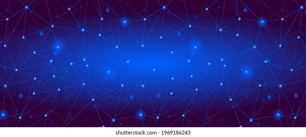 Dunkelblaue Netzgitterabdeckung im abstrakten Stil. Moderne Technologie, Hintergrund, Tapete. Triangle Low-Poly-Design. Digitale Datenvektorstruktur. Wissenschaft, Technologie, Hintergrund
