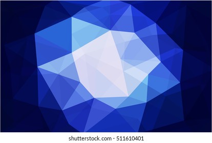 Dark blue polygonal pattern. Brand-new colored illustration in blurry style with gradient. Brand-new design for your business.