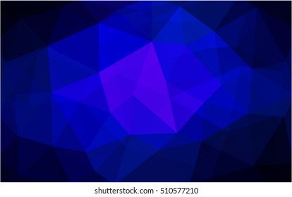 Dark blue polygonal pattern. Colorful illustration in abstract style with gradient. Brand-new style for your business design.
