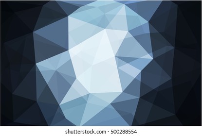 Dark blue polygonal template. Colorful abstract illustration with gradient. The elegant pattern can be used as part of a brand book.