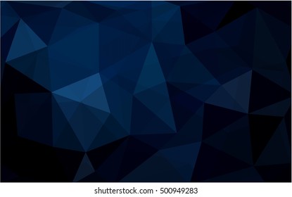 Dark blue polygonal template. A completely new color illustration in a vague style. Triangular pattern for your business design.