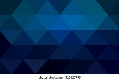 Dark blue polygonal template. Creative illustration in halftone style with gradient. The elegant pattern can be used as part of a brand book.