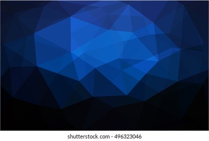 Dark blue polygonal template. Geometric illustration in Origami style with gradient.  The best triangular design for your business.