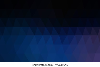 Dark blue polygonal template. Glitter abstract illustration with an elegant design. Triangular pattern for your business design.
