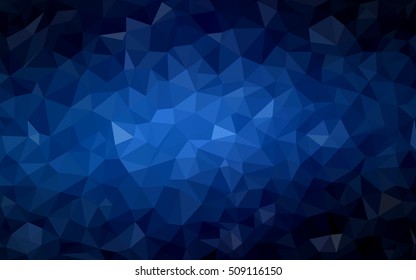 Dark blue polygonal template. Glitter abstract illustration with an elegant design. The textured pattern can be used for background.