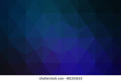 Dark blue polygonal template. Modern geometrical abstract illustration with gradient. The textured pattern can be used for background.