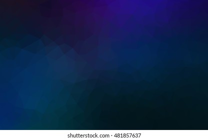 Dark blue polygonal template. Modern geometrical abstract illustration with gradient. The template can be used as a background for cell phones.