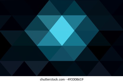 Dark blue polygonal template. Shining illustration, which consist of triangles. The polygonal design can be used for your web site.