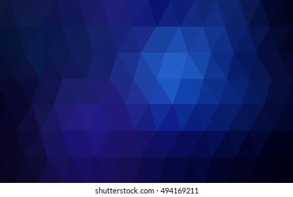 Dark blue polygonal template. Shining colored illustration in a brand-new style. The elegant pattern can be used as part of a brand book.