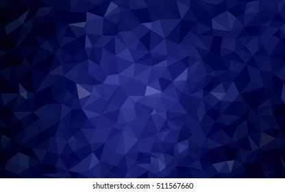 Dark blue polygonal template. Shining illustration, which consist of triangles. The polygonal design can be used for your web site.