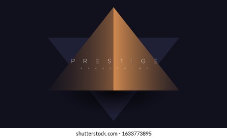 Dark Blue Premium Background With Luxury Golden Geometric Elements Triangle, Circle Etc. Prestige Background For Poster, Banner, Flyer, Cover Etc. Vector EPS