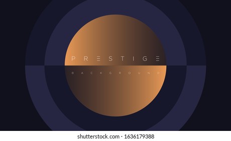 Dark Blue Premium Background With Luxury Golden Geometric Elements Triangle, Circle Etc. Prestige Background For Poster, Banner, Flyer, Cover Etc. Vector EPS