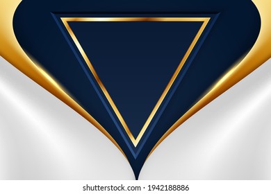 Dark blue Premium background with luxury polygonal pattern and gold