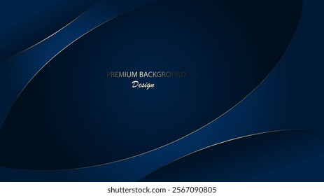 Dark blue premium background vector illustration design. Blue and gold luxury background. Premium background. Template for invitation, banner, card, exhibition backdrop, award, wedding, and others.