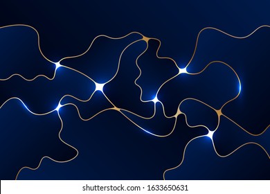 Dark blue premium fluid gradient shapes patternt luxury background with gold lines. Flowing gradient shapes luxury gold lines vector. Rich background, premium abstract fluid motion royal blue design.