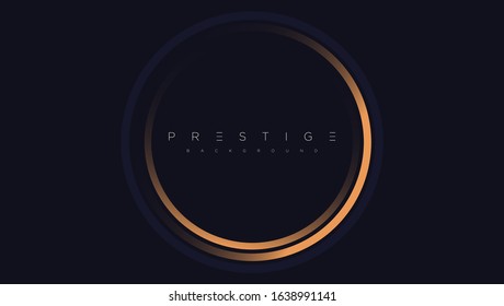 Dark Blue Premium Minimalist Background With Luxury Golden Geometric Elements Triangle, Circle Etc. Prestige Background For Poster, Invitation Card, Banner, Flyer, Cover Etc. Vector EPS
