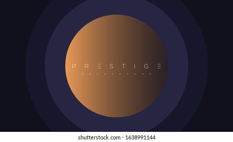 Dark blue premium minimalist background with luxury golden geometric elements triangle, circle etc. Prestige background for poster, invitation card, banner, flyer, cover etc. Vector EPS
