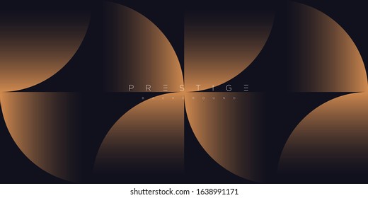 Dark blue premium minimalist background with luxury golden geometric elements triangle, circle etc. Prestige background for poster, invitation card, banner, flyer, cover etc. Vector EPS
