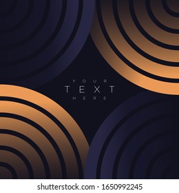 Fondo minimalista de color azul oscuro con lujosos elementos geométricos triángulo, círculo etc. Fondo de prestigio para póster, tarjeta de invitación, banner, volante, cubierta, etc. EPS vectorial