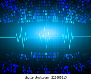 Dark blue pulse Light Abstract Technology background for computer graphic website and internet. pixels background.