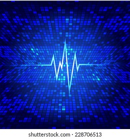 Dark blue pulse Light Abstract Technology background for computer graphic website and internet. 