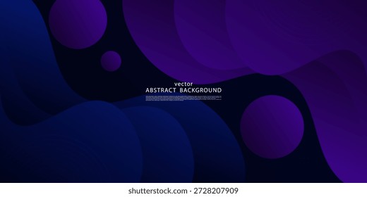 Dark blue and purple abstract background design concept with overlapping waveform pattern. Vector eps10