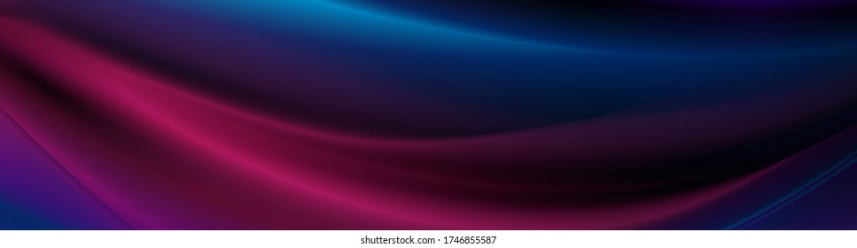 Dark blue and purple abstract smooth blurred wavy background. Vector illustration