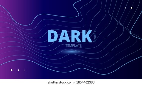 
dark blue and purple background with thin wavy lines