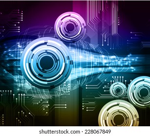 Dark blue purple brown Light Abstract Technology background for computer graphic website internet. circuit.