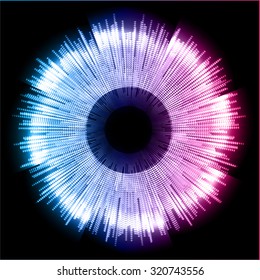 dark blue purple Light Abstract Technology background for computer graphic website internet business. circuit. illustration. digital. infographics. binary code. www. vector.one. zero.eye. aura ray