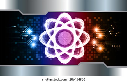 dark blue purple orange Light Abstract Technology background for computer graphic website internet business.circuit. vector illustration.Security.Nuclear,proton,neutron, nucleus. atom. molecular.Spark