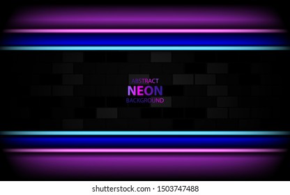 Dark blue purple overlapping layers background paper shape with neon glow effect for use frame template, modern cover, technology banner, business advertising, card corporate