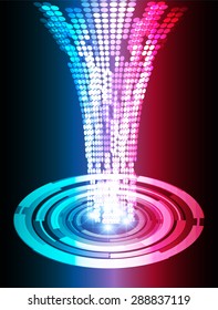 Dark blue purple red abstract light lamps vector background. Light Abstract Technology background for computer graphic website internet. circuit. star. Spark. pixel. infographics.