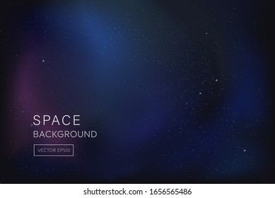 Dark blue purple space background with group of stars in galaxy