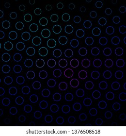 Dark Blue, Purple vector background with circles. Colorful illustration with gradient dots in nature style. Design for your commercials.
