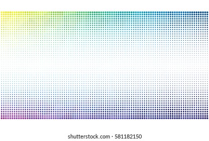 Dark Blue, purple vector illustration which consist of circles. Dotted gradient design for your business. Creative geometric background in halftone style with colored spots.