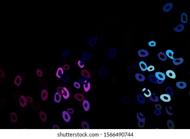 Dark Blue, purple vector texture with disks. Glitter abstract illustration with blurred drops of rain. Design for posters, banners.