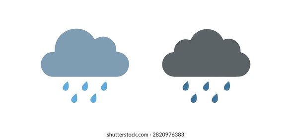 dark blue rainy cloud illustration