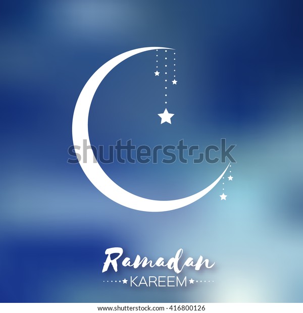 Dunkelblauer Ramadan Kareem Fest Grusskarte Sterne Und Halbmond Stock Vektorgrafik Lizenzfrei