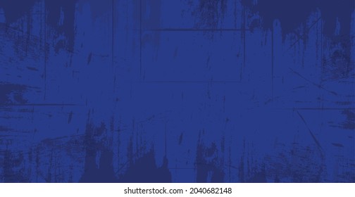 Dark blue realistic old scratched wall - Vector illustration